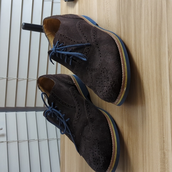 Peter Millar Dress shoes Men's 10W Wing tip brown suede leather - Picture 2 of 5